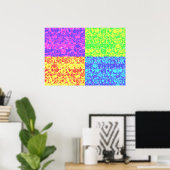 虹のバブルラップアーポップ・アートのト ポスター (ホームオフィス)