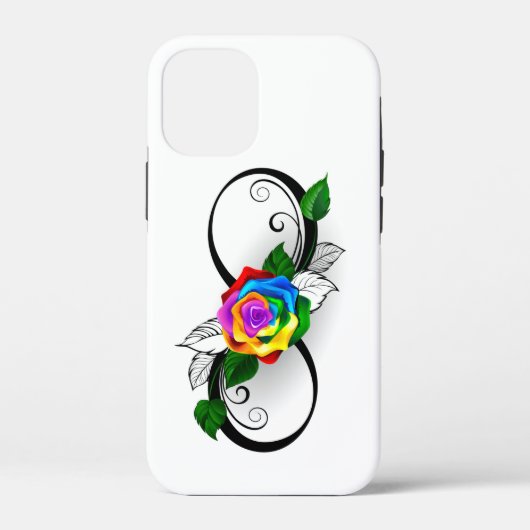 虹のバラとインフィニティ記号 Case-Mate iPhoneケース (裏面)