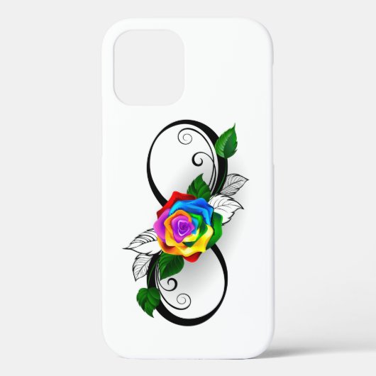 虹のバラとインフィニティ・シンボル Case-Mate iPhoneケース (裏面)