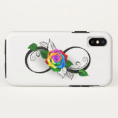 虹のバラとインフィニティ・シンボル Case-Mate iPhoneケース (裏面(横))
