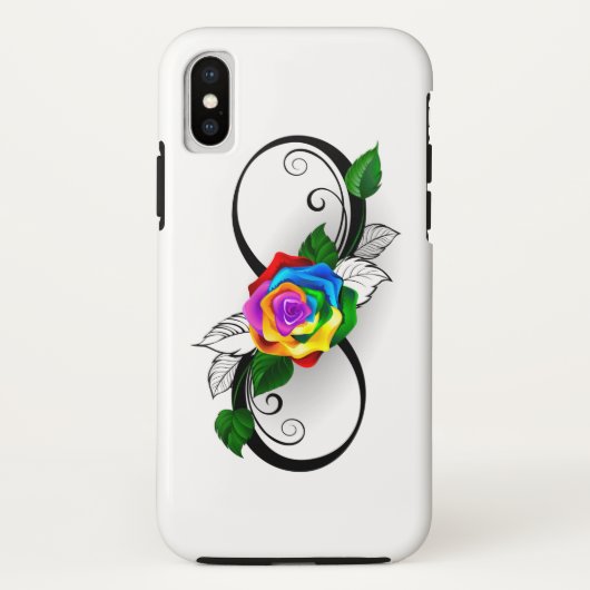 虹のバラとインフィニティ・シンボル Case-Mate iPhoneケース (裏面)