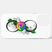 虹のバラとインフィニティ・シンボル Case-Mate iPhoneケース (裏面 (横))