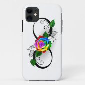 虹のバラとインフィニティ・シンボル Case-Mate iPhoneケース (裏面)