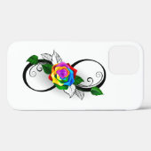 虹のバラとインフィニティ・シンボル Case-Mate iPhoneケース (裏面 (横))