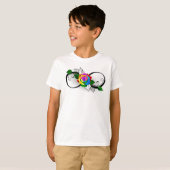 虹のバラとインフィニティ・シンボル Tシャツ (正面フル)