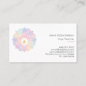 *~*虹のパステル曼荼羅女性用瞑想エネルギー 名刺 (裏面)