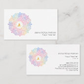 *~*虹のパステル曼荼羅女性用瞑想エネルギー 名刺 (正面/裏面)