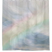 虹のパステル調の花の曼荼羅のデザイン シャワーカーテン (正面)