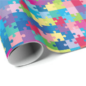 虹のパズルパターン自閉症の認識度 ラッピングペーパー (ロールコーナー)