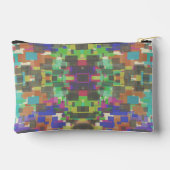 虹のパターン（の模様が）ある色を超えてピクセル化 アクセサリーポーチ (裏面)