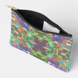 虹のパターン(の模様が)ある色を超えてピクセル化 アクセサリーポーチ