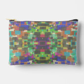 虹のパターン（の模様が）ある色を超えてピクセル化 アクセサリーポーチ (正面)