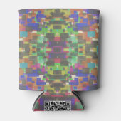 虹のパターン（の模様が）ある色を超えてピクセル化 缶クーラー (正面)