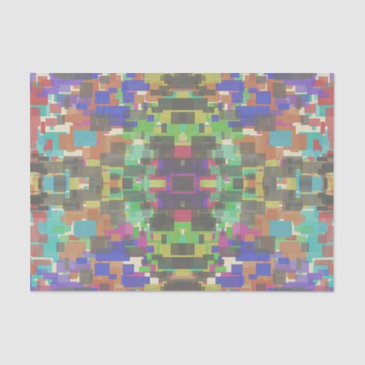 虹のパターン（の模様が）ある色を超えてピクセル化 薄葉紙 (正面)