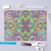 虹のパターン（の模様が）ある色を超えてピクセル化 薄葉紙 (クラフト)