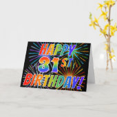 虹のパターン "31歳の誕生日おめでとう!" + 花火 カード (黄色い花)