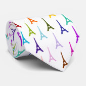 虹のパリエッフェル塔パターン ネクタイ (ロール)