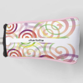 虹のパーソナライズされたらせん模様 ゴルフヘッドカバー