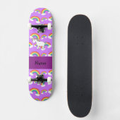 虹のパーソナライズされた一角の紫色の虹の名前 スケートボード (正面)
