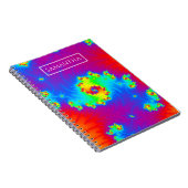虹のパーソナライズされた渦巻きフラクタル ノートブック (右側)