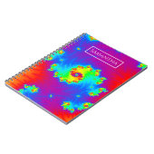 虹のパーソナライズされた渦巻きフラクタル ノートブック (左側)