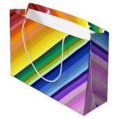 虹のパーティー色数々ののパタストライプーン ラージペーパーバッグ (裏面アングル)