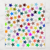 虹のパーティー色数々の星模様 ワインラベル (シングルラベル)