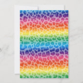虹のヒョウのプリントパターン 招待状 (裏面)