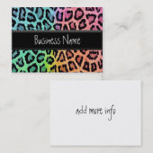 虹のヒョウのプリント 名刺 (正面/裏面)