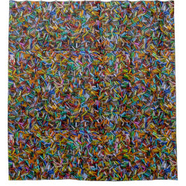 虹のビューグルのビーズ シャワーカーテン