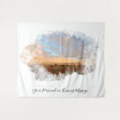 *~* 虹のビーチ ウェーブ オーシャン アーティスト フラワー AR11 タペストリー (正面(横))