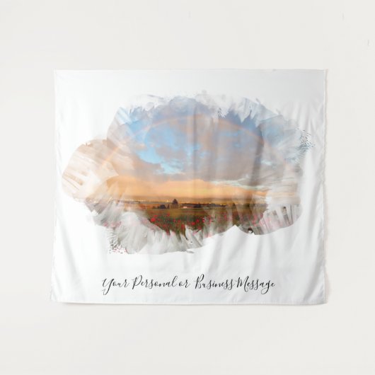 *~* 虹のビーチ 波 オーシャン アーティスト フラワー AR11 タペストリー (正面(横))