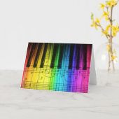 虹のピアノキーボードおよびノート カード (黄色い花)