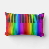 虹のピアノキーボードのLumbarの枕 ランバークッション (裏面)