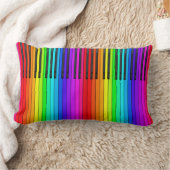 虹のピアノキーボードのLumbarの枕 ランバークッション (ブランケット)