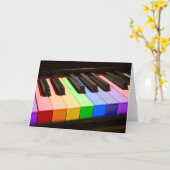 虹のピアノ カード (黄色い花)