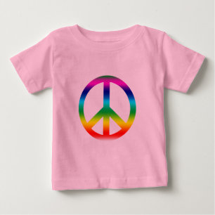 虹のピースサインプロダクト ベビーTシャツ