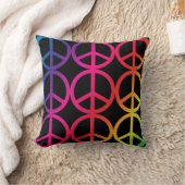 虹のピースサイン クッション (ブランケット)