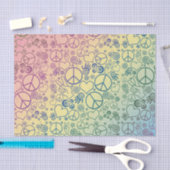 虹のピースマークのデザインパターン 薄葉紙 (クラフト)