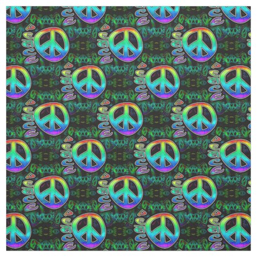 虹のピースマーク ファブリック (見本)