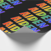 虹のファーストネーム「AIDEN」;おもしろいカラフル&DJ ラッピングペーパー (角)