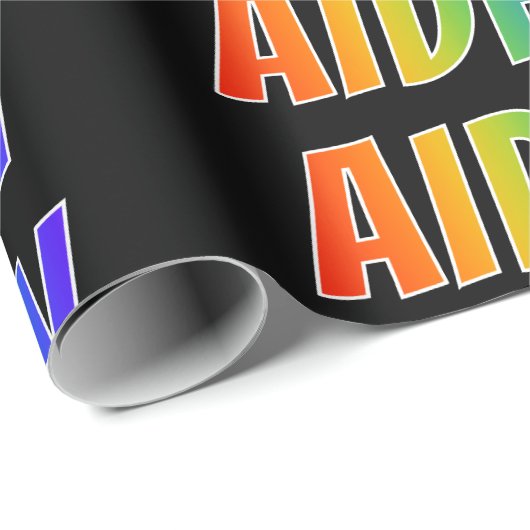 虹のファーストネーム「AIDEN」;おもしろいカラフル&DJ ラッピングペーパー (ロールコーナー)