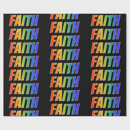 虹のファーストネーム"FAITH";おもしろい&カラフル ラッピングペーパー (フラット)