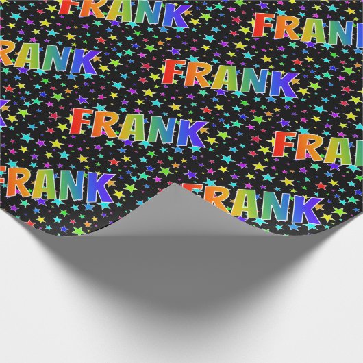 虹のファーストネーム "FRANK" + 星 ラッピングペーパー (角)