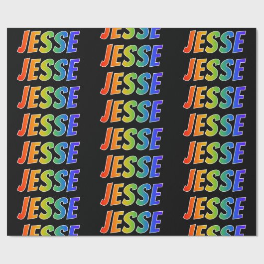 虹のファーストネーム"JESSE";おもしろい&カラフル ラッピングペーパー (フラット)