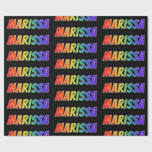 虹のファーストネーム "MARISSA" ;楽しくてカラフル ラッピングペーパー (フラット)
