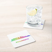 虹のフィラデルヒィアのスカイライン スクエアペーパーコースター (インサイチュ)