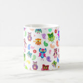 虹のフクロウ-ライト コーヒーマグカップ (中央)