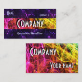 虹のフラクタルの煙および紫色のグリッター 名刺 (正面/裏面)