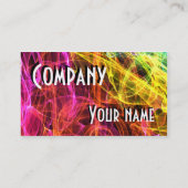 虹のフラクタルの煙および紫色のグリッター 名刺 (裏面)